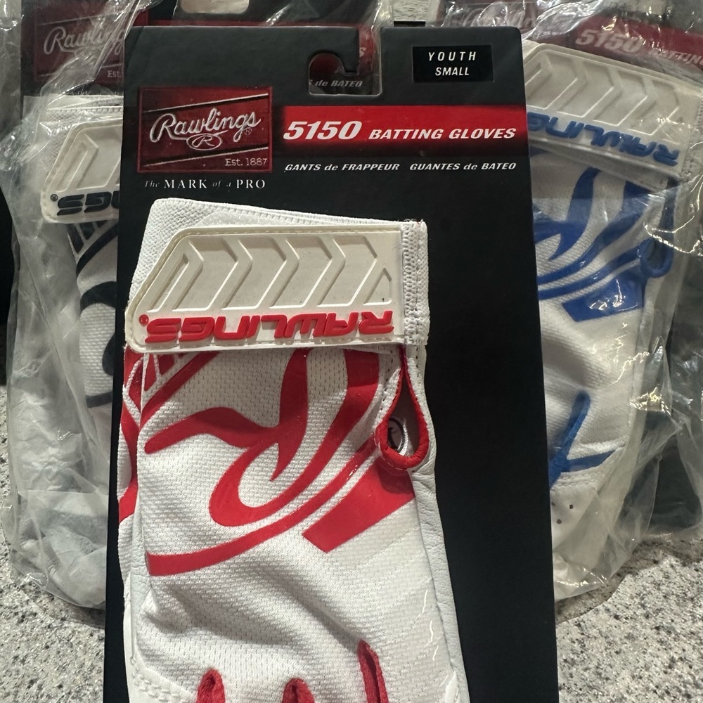 Rawlings 5150 Red and White Batting Gloves